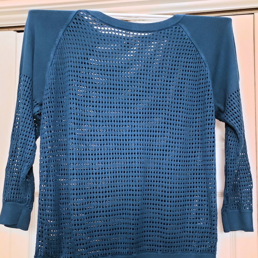 Express teal 3 quarter length sleeve sweater
